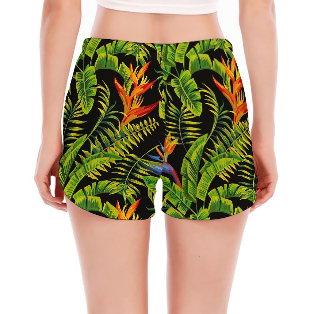 Tropical Summer Pattern Print Women's Split Running Shorts