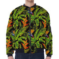 Tropical Summer Pattern Print Zip Sleeve Bomber Jacket