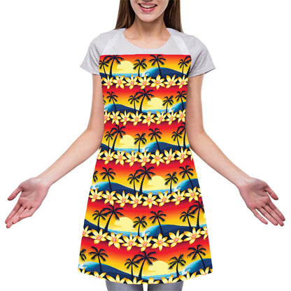 Tropical Sunset Pattern Print Adjustable Apron