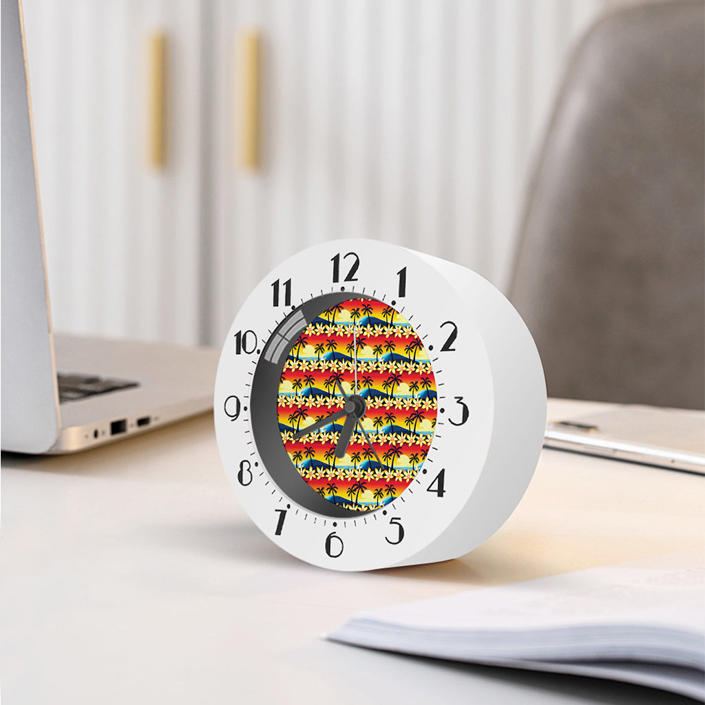 Tropical Sunset Pattern Print Alarm Clock