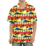 Tropical Sunset Pattern Print Aloha Shirt