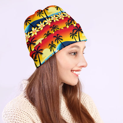 Tropical Sunset Pattern Print Beanie