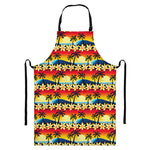 Tropical Sunset Pattern Print Bib Apron With Pocket