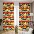 Tropical Sunset Pattern Print Dimout Pencil Pleat Curtains