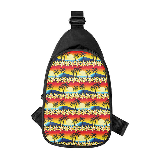 Tropical Sunset Pattern Print Chest Bag