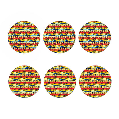 Tropical Sunset Pattern Print Coaster Set