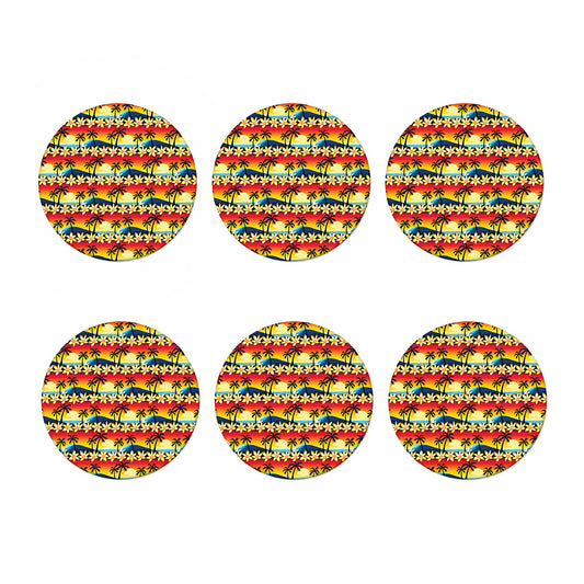 Tropical Sunset Pattern Print Coaster Set