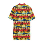 Tropical Sunset Pattern Print Cotton Hawaiian Shirt