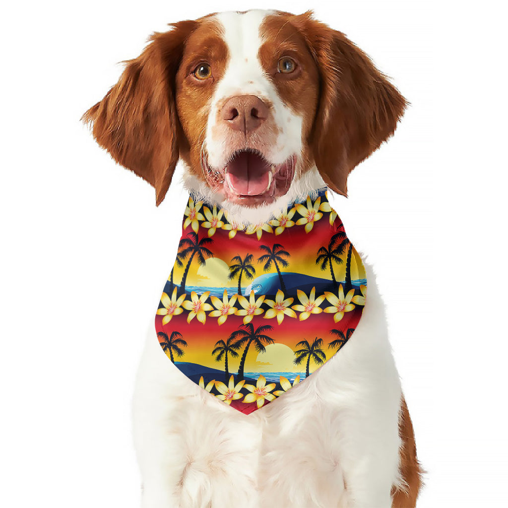 Tropical Sunset Pattern Print Dog Bandana
