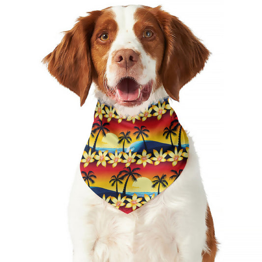 Tropical Sunset Pattern Print Dog Bandana