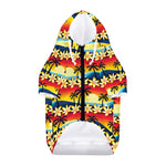 Tropical Sunset Pattern Print Dog Zip Up Hoodie