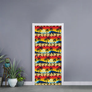 Tropical Sunset Pattern Print Door Sticker