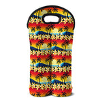 Tropical Sunset Pattern Print Double Neoprene Wine Tote