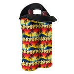 Tropical Sunset Pattern Print Double Neoprene Wine Tote
