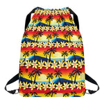 Tropical Sunset Pattern Print Drawstring Backpack