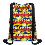 Tropical Sunset Pattern Print Drawstring Backpack