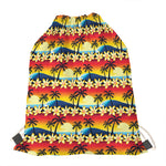 Tropical Sunset Pattern Print Drawstring Bag