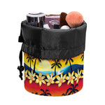 Tropical Sunset Pattern Print Drawstring Makeup Bag