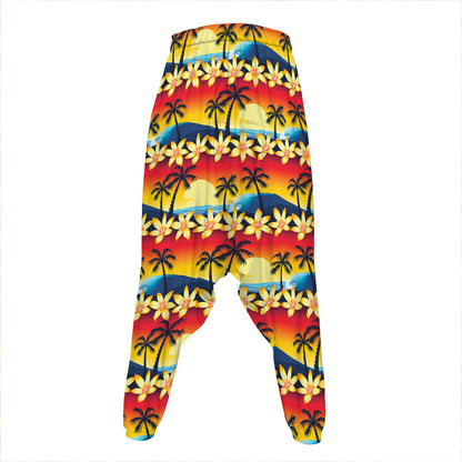Tropical Sunset Pattern Print Hammer Pants