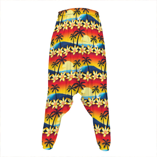 Tropical Sunset Pattern Print Hammer Pants