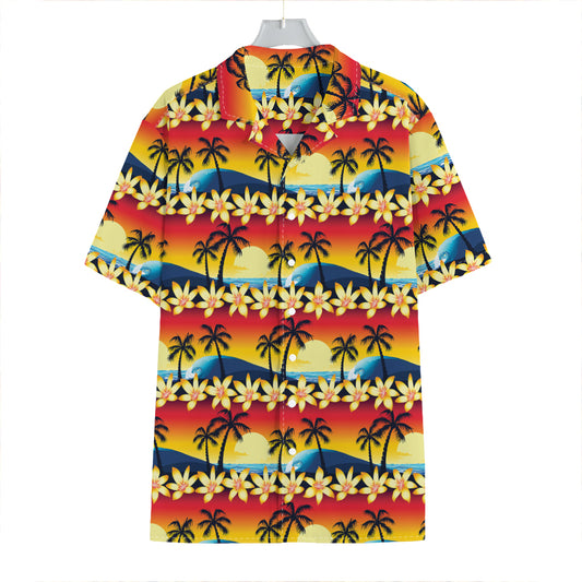Tropical Sunset Pattern Print Hawaiian Shirt