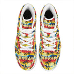 Tropical Sunset Pattern Print High Top Leather Sneakers