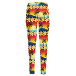 Tropical Sunset Pattern Print High-Waisted Pocket Leggings