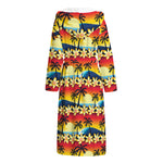 Tropical Sunset Pattern Print Hooded Bathrobe