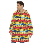 Tropical Sunset Pattern Print Hoodie Blanket