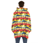 Tropical Sunset Pattern Print Hoodie Blanket