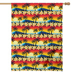 Tropical Sunset Pattern Print House Flag