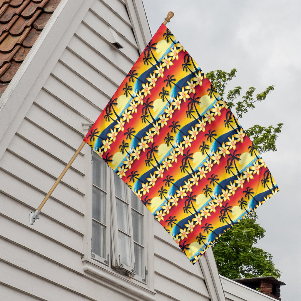 Tropical Sunset Pattern Print House Flag