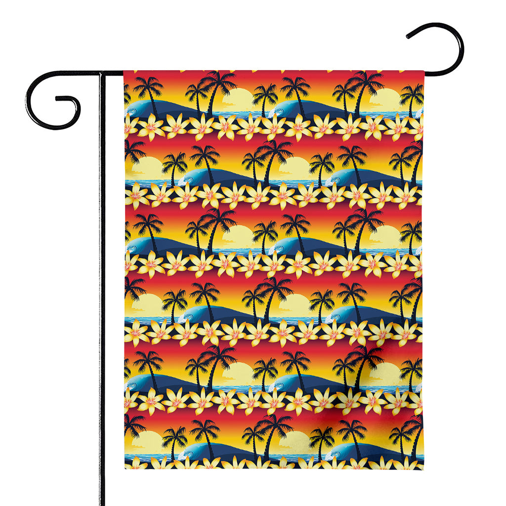 Tropical Sunset Pattern Print House Flag