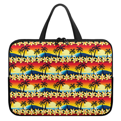 Tropical Sunset Pattern Print Laptop Sleeve With Handle