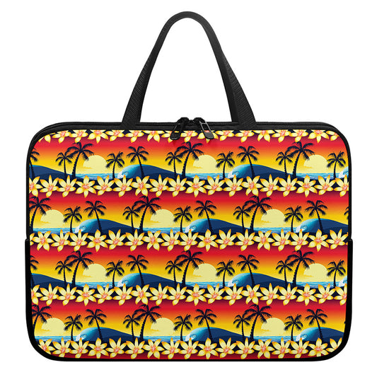 Tropical Sunset Pattern Print Laptop Sleeve With Handle