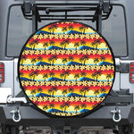 Tropical Sunset Pattern Print Leather Spare Tire Cover