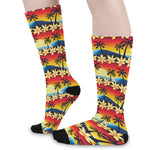 Tropical Sunset Pattern Print Long Socks