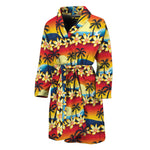 Tropical Sunset Pattern Print Men's Bathrobe