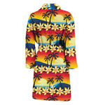Tropical Sunset Pattern Print Men's Bathrobe