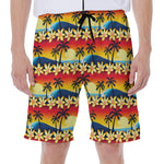 Tropical Sunset Pattern Print Men's Beach Shorts