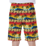 Tropical Sunset Pattern Print Men's Beach Shorts