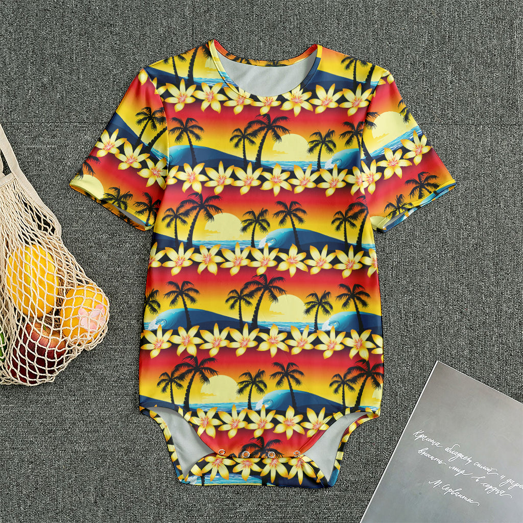 Tropical Sunset Pattern Print Men's Bodysuit