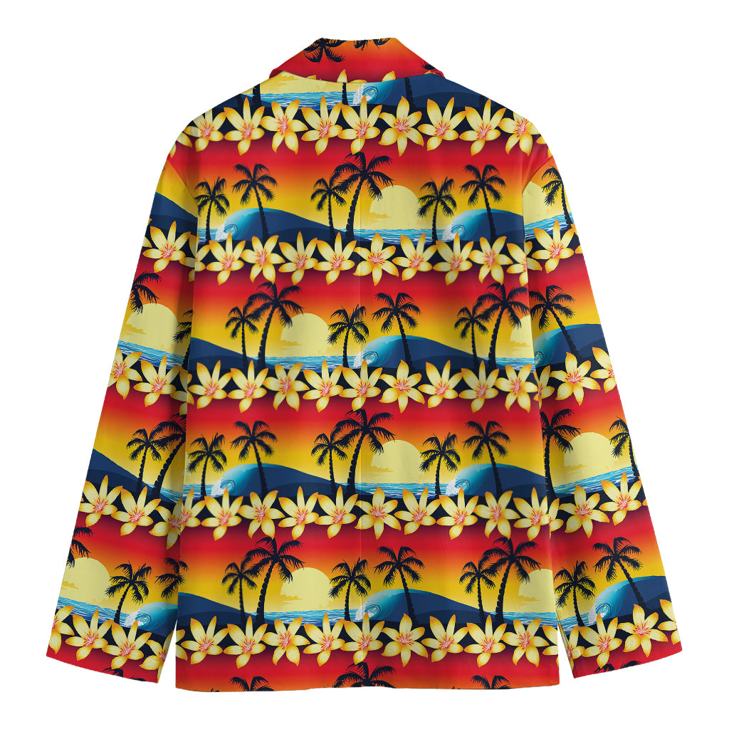 Tropical Sunset Pattern Print Men's Cotton Blazer