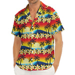 Tropical Sunset Pattern Print Men's Deep V-Neck Shirt
