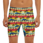 Tropical Sunset Pattern Print Men's Long Boxer Briefs