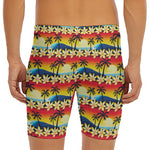 Tropical Sunset Pattern Print Men's Long Boxer Briefs