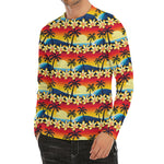Tropical Sunset Pattern Print Men's Long Sleeve Rash Guard