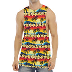 Tropical Sunset Pattern Print Men's Muscle Tank Top
