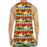 Tropical Sunset Pattern Print Men's Muscle Tank Top