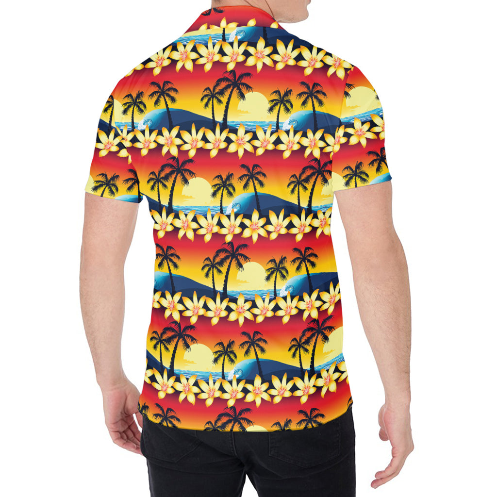Tropical Sunset Pattern Print Men's Shirt